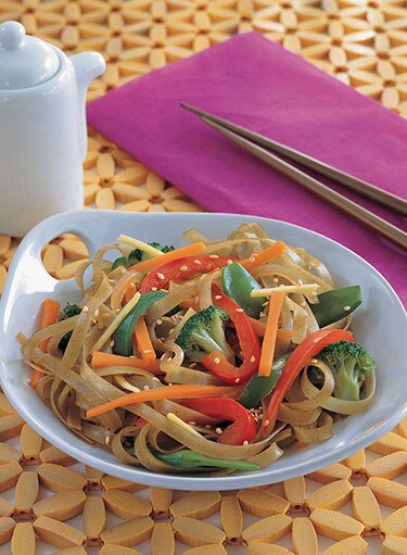 Green Tea Noodles with Vegetables