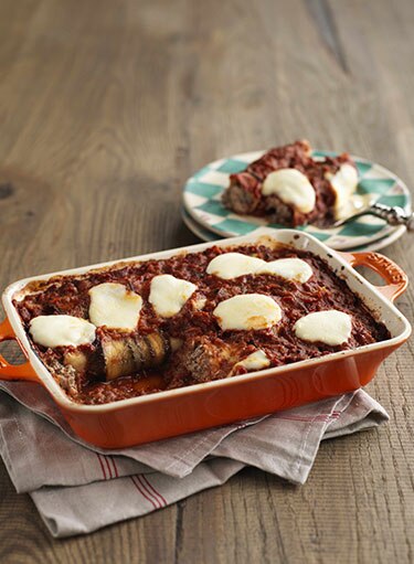 Eggplant & Beef Manicotti