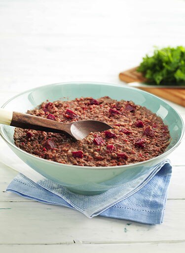 Mujadara with Beetroots and Dibis Ramman