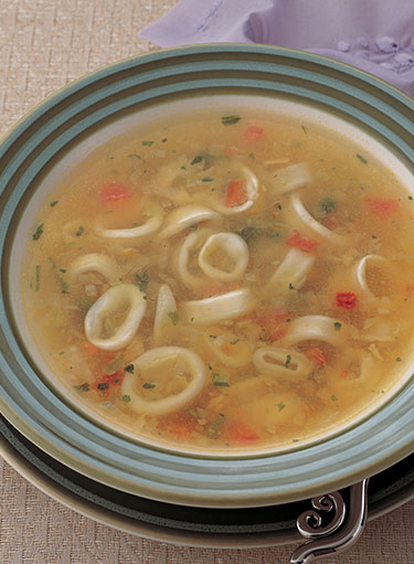 Calamari Tomato and Vegetables Soup