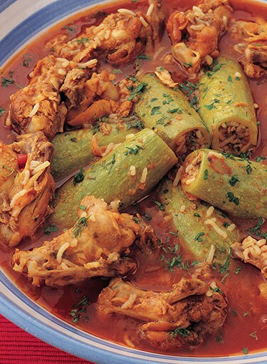 Kuwaiti Stuffed Zucchini with Chicken Wings