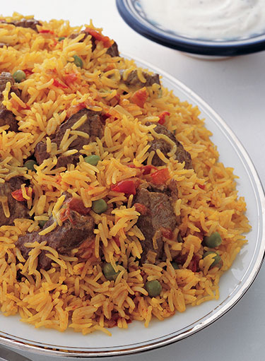 الأرز مع لحم الغنم والطماطم والبازيلا عائلة نستله