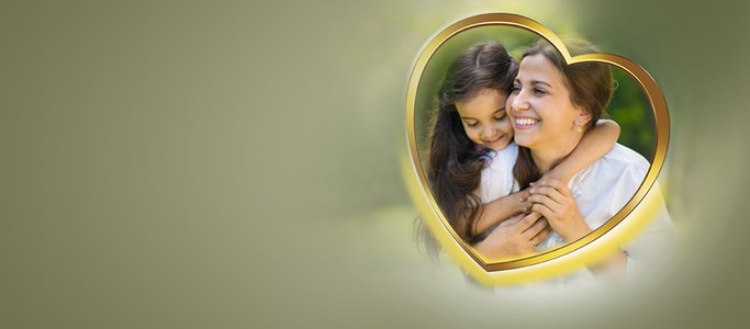 girl hugging her mother