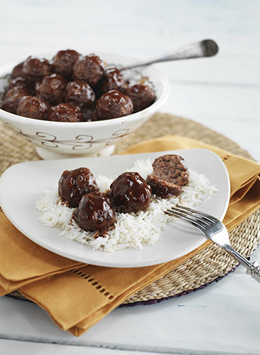 Spicy Meatballs in Pomegranate BBQ Sauce