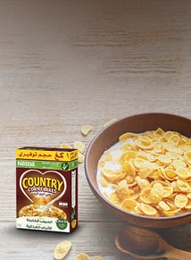 bowl of country corn flakes and milk small