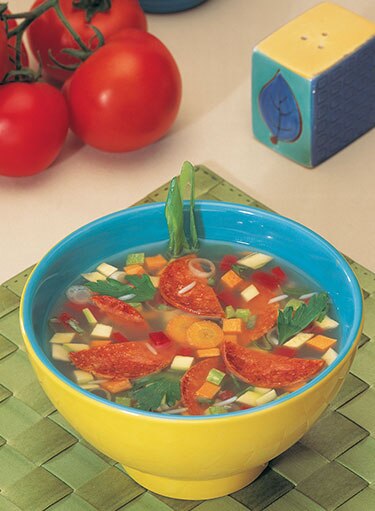 شوربة سجق الببّروني والأرز