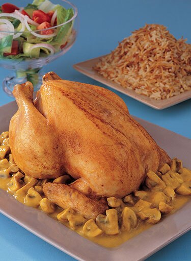 Roasted Chicken with Mushroom and Curry Sauce