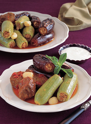 Stuffed Baby Zucchini and Eggplant with Beef Shanks