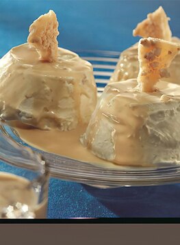 Caramelized Hazelnuts Parfait with Caramel Sauce