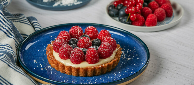 small tart topped with berries