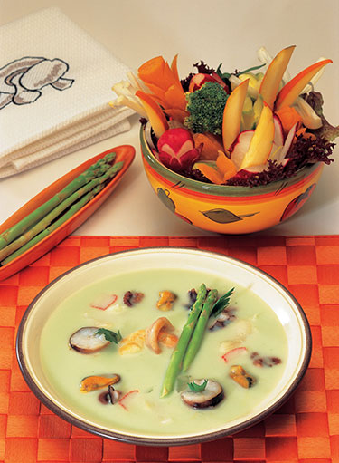 Seafood Asparagus and Coconut Soup