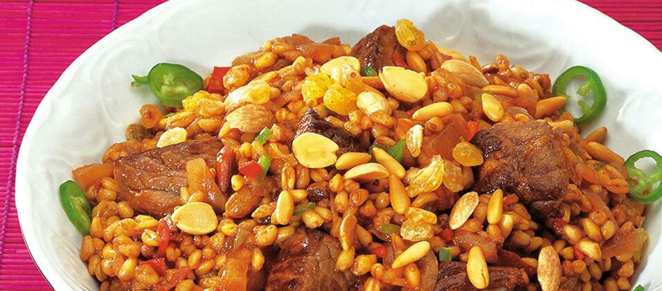 كبسة بلحم الغنم والجريش