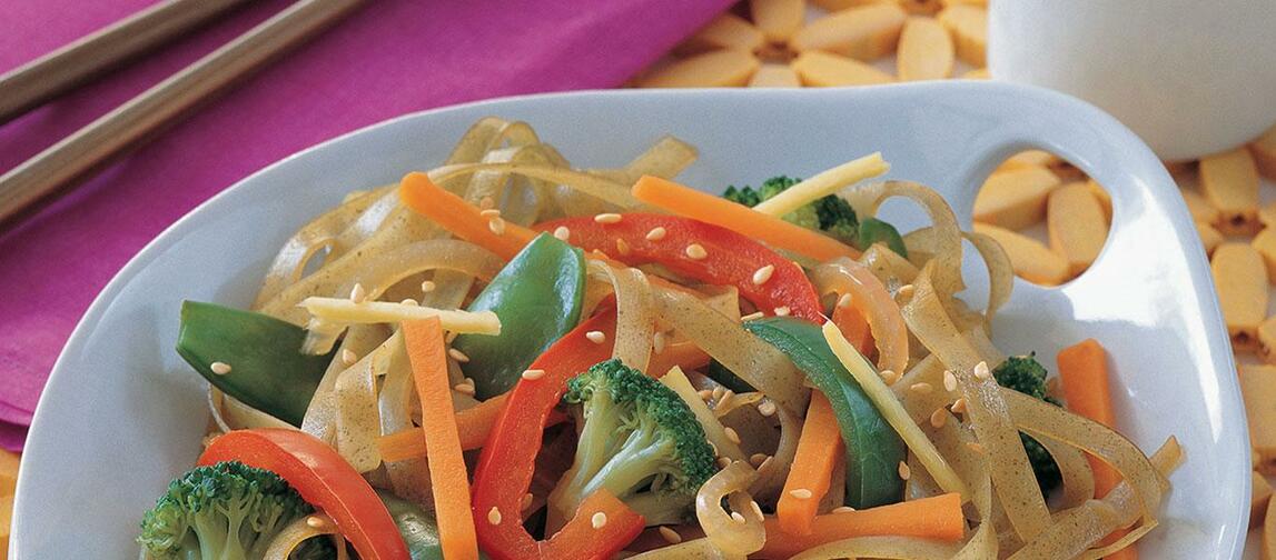 Green Tea Noodles with Vegetables