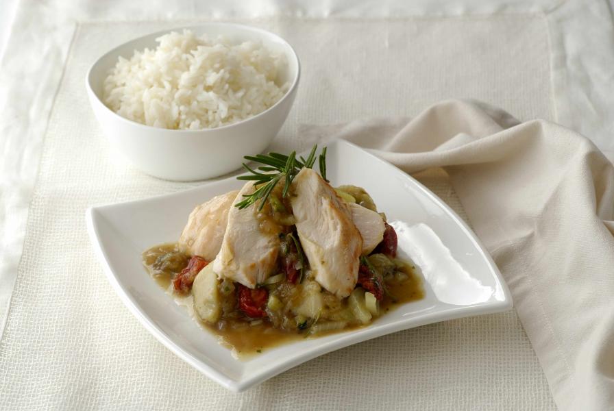 Braised Chicken Breast with Artichoke and Fennel