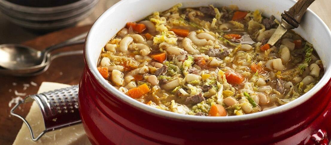 Beef Minestrone with Green Cabbage and White Beans