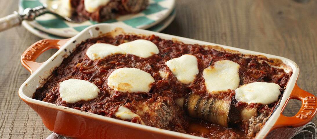 Eggplant & Beef Manicotti