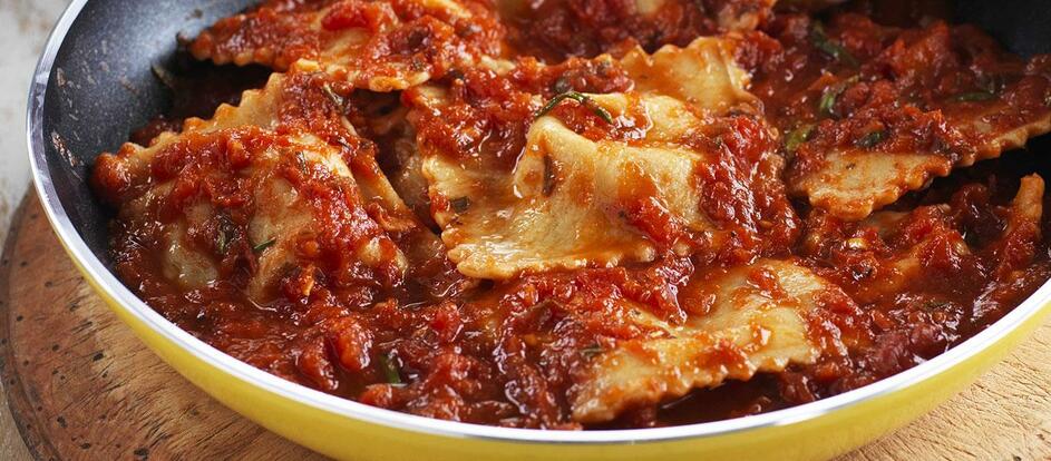 Olive & Kashkaval Cheese Ravioli