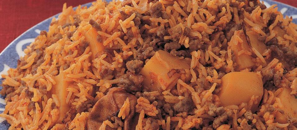 الأرز مع لحم الغنم والبطاطا على الطريقة السعودية