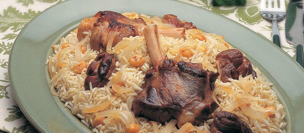 الأرز البخاري باللحم