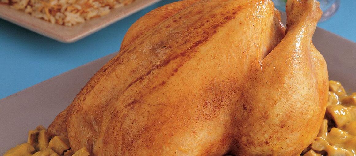 Roasted Chicken with Mushroom and Curry Sauce