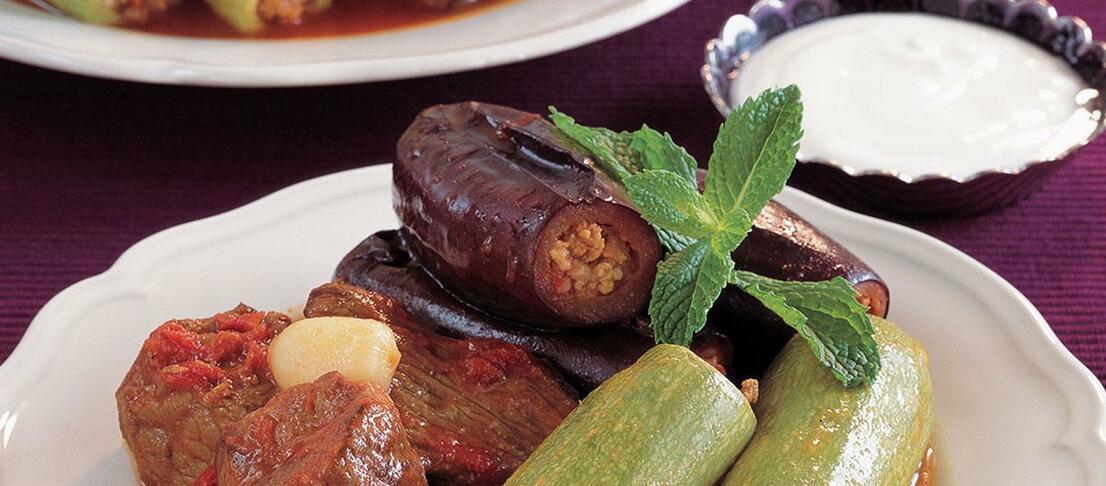 Stuffed Baby Zucchini and Eggplant with Beef Shanks