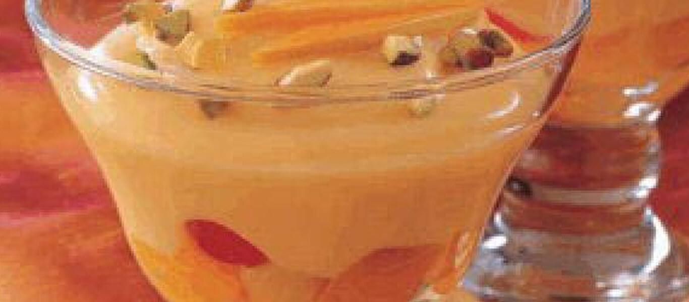 Mango Pudding with Fruit Cocktail
