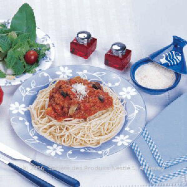 Spaghetti with Lamb and Vegetables