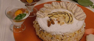 Banana Stuffed Meringue Cake