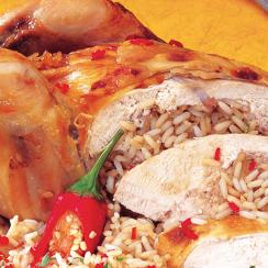 Roasted Chicken Stuffed with Rice