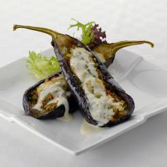 Stuffed Eggplant Gratin with Vegetables