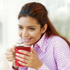 Woman drinking coffee