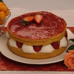 Strawberry and cream cake