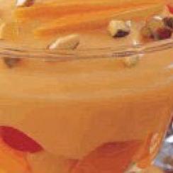 Mango Pudding with Fruit Cocktail