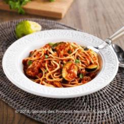 Spaghetti with Grilled Zucchini and Tomatoes