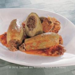 Stuffed Baby Zucchini with Tomato Sauce