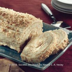 Vanilla Swiss Roll with Caramelized Almond