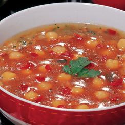 شوربة الخضار والحمّص بالزعفران