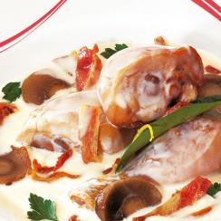 الدجاج مع الحبش المدخّن