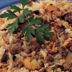 مقلوبة الدجاج بالباذنجان