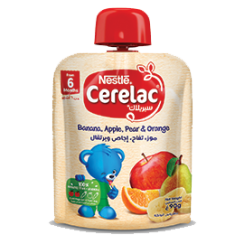 Nestlé® CERELAC Fruits Puree Pouch Banana Apple Pear Orange 90g