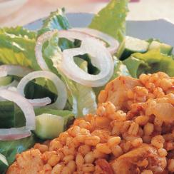 برغل مع الدجاج والطماطم