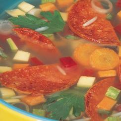 شوربة سجق الببّروني والأرز