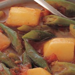 طبيخ الباميا مع البطاطا