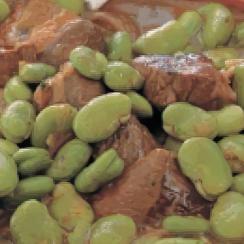 مرق الفول بلحم الغنم