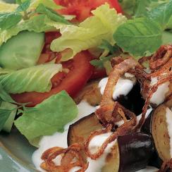 Eggplant Topped with Garlic Yogurt