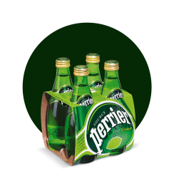 Perrier Sparkling Water, Lime, 330ml Glass Bottle (Total of 4)