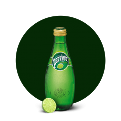 Perrier Sparkling Water, Lime, 330ml Glass Bottle