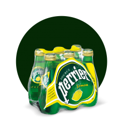 Perrier Sparkling Water, Lemon, 200ml Glass Bottle (Total of 6)