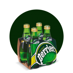 Perrier Sparkling Water, Regular, 330ml Glass Bottle (Total of 4)