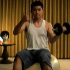 Man doing dumbbell exercise